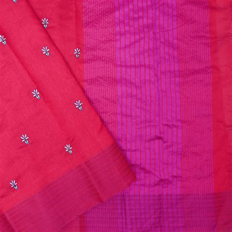 Red With Pink Fancy Saree – Thenianantham