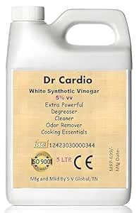 Dr. Cardio White Vinegar 5L (5%) 5000ml for cooking | cleaning | odor ...