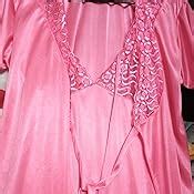 Buy Romaisa Women's Satin Solid Maxi Length Nighty, Wrap Gown, Bra and ...