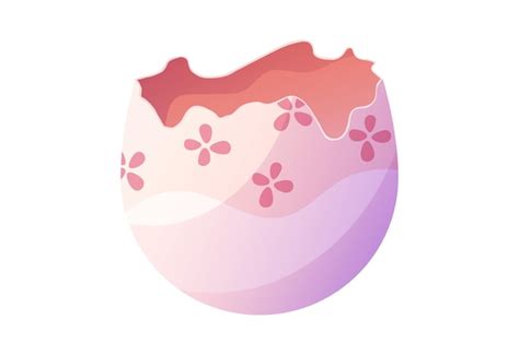 Premium Vector | Decorative broken shell of decorated pink easter egg ...