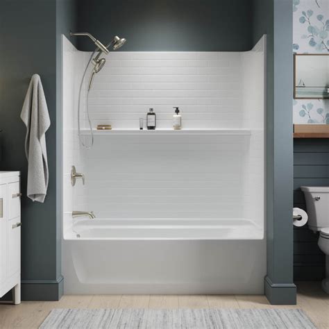 Shop Sterling Traverse 60x30 3-Panel Bath Tub & Shower wall Collection ...