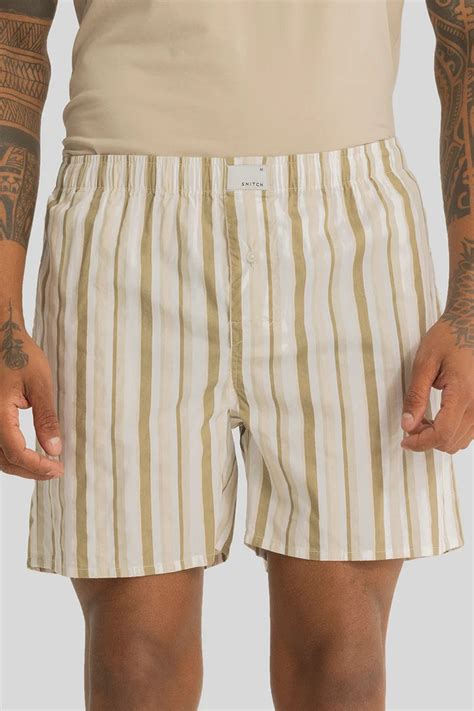 Buy Men's Bernadette Beige Stripes Boxers Online | Snitch – SNITCH