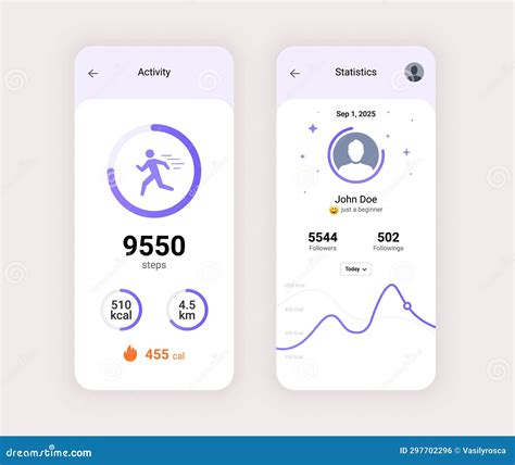 Step Counter Fitness Tracker App Design. Walk Flat Health Fit Activity ...