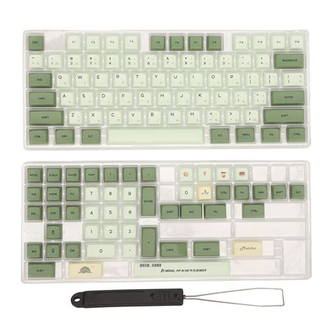 Buy PBT Keycaps 125 Keys, Matcha Color Japanese Style Keycap for ...