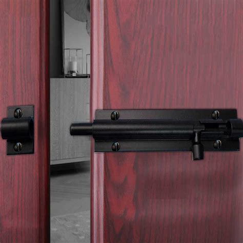 Udewo 3Sets Door Bolt Lock, 6 Inch Stainless Steel Sliding Lock Black ...