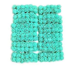 Buy Excellentcrafts Sea Green Foam Mini Roses Flower for Tiara Making ...