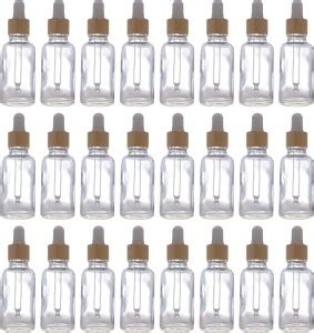 JFA 30 ml Transparent Glass Bottle with Golden Cap White Teat Dropper ...