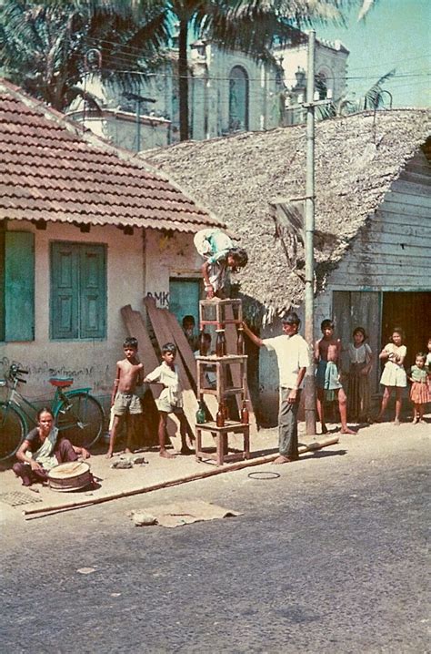 Street Circus in Cochin (Kochi), Kerala - January 1970 - Old Indian Photos