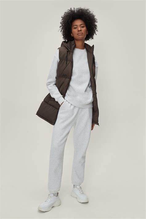 Longline Padded Hooded Puffer Vest