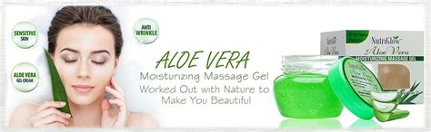 NutriGlow Aloe Vera Gel Great for Face, Hair, Acne, Sunburn, Bug Bites ...