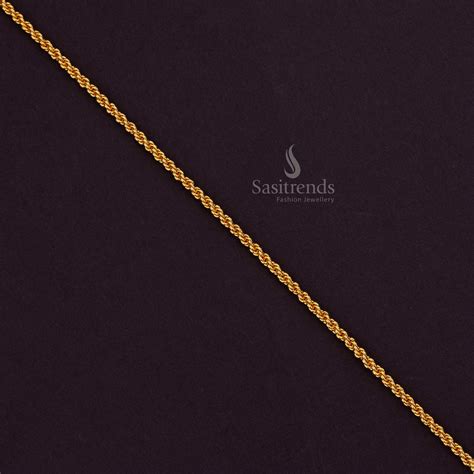 Micro Gold Plated Rope Twist Chain with Secure Clasp - Sasitrends