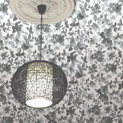 RoomMates 28.19-sq ft Black Vinyl Floral Self-adhesive Peel and Stick ...