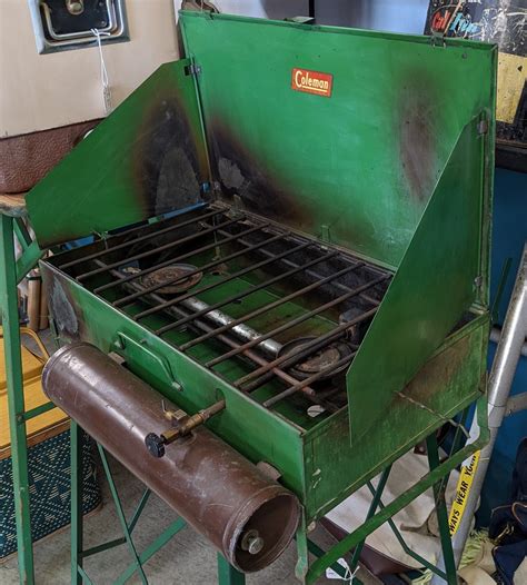 40's Vintage Coleman 413C 2barner Stove DarkBrownTankビンテージ コールマン 413C ...