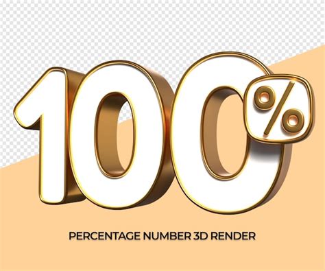 Premium PSD | 3d number 100 discount gold percentage for element sle ...