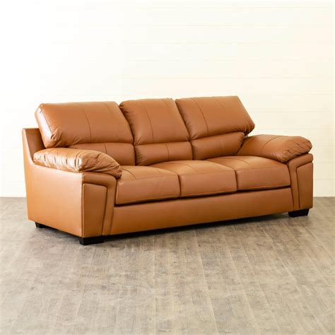 Buy Diana Half Leather 3-Seater Sofa - Brown from Home Centre at just ...
