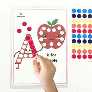 OWINAS® 3000 Dot Stickers and 26 Alphabets(A-Z) Reusable Activity ...