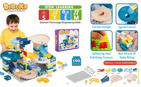 Zest 4 Toyz 88 Pieces Building Blocks Funnel Slide DIY Sets Bricks ...