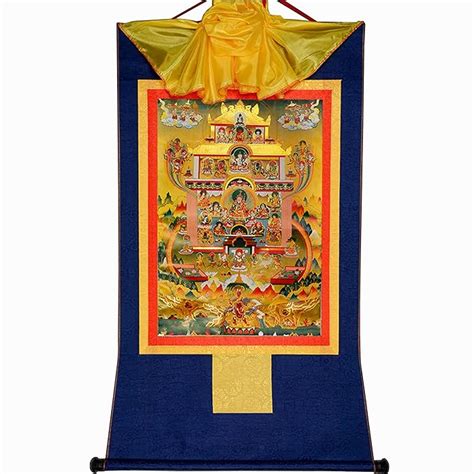 Buy Gandhanra Tibetan Thangka Wall Hanging,Guru Rinpoche in Pure Land ...