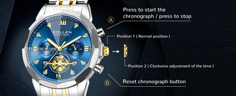 Buy SOLLEN Mens Luxury Watches, Analog Quartz Chronograph Watches for ...