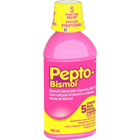 Pepto Bismol Liquid Original Flavor 480mL - Fast Relief for Nausea, Heartburn, Indigestion ...