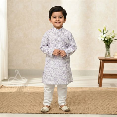 Mini gentleman in kurta pyjama – Purple Color – Amutham Fashions