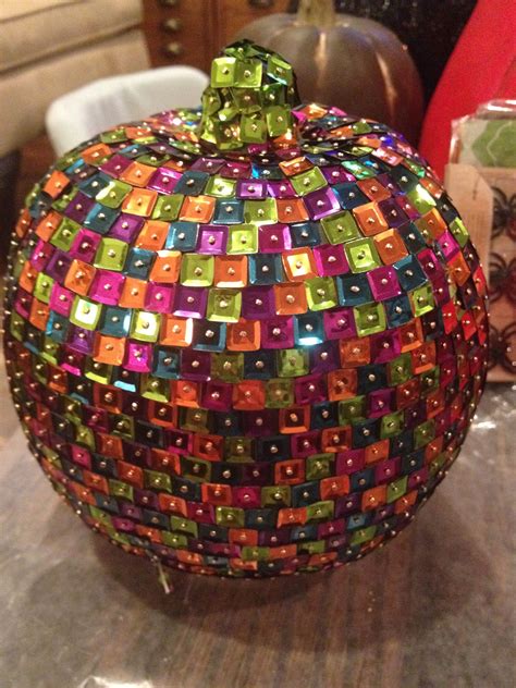 Michaels Foam Pumpkin with Sequins for Halloween Crafts