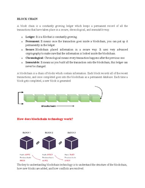 Unit 1 block chain - BLOCK CHAIN A block chain is a constantly growing ...