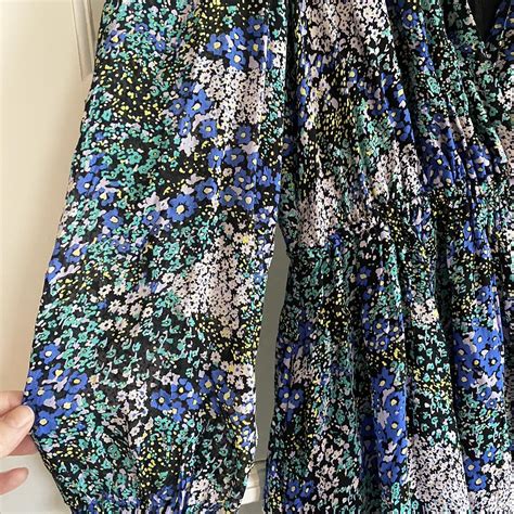 Maeve Women's Blue and Green Dress | Depop