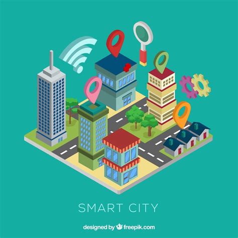 Modern city in isometric style | Free Vector