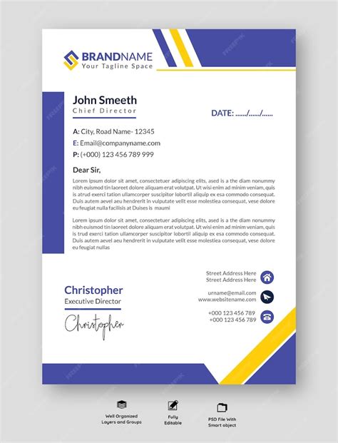 Professional a4 business letterhead with a modern and simple design pad ...