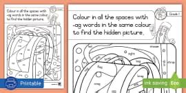 Grade 1 -ug Hidden Picture Colouring Page (teacher made)