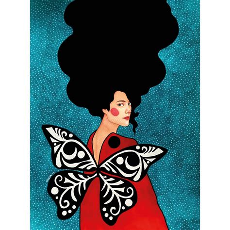 Wall Mural Portrait - Woman with butterfly wings - Hülya | wall-art.com