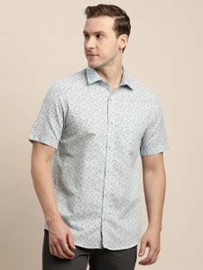 TURTLE Men Printed Formal Grey Shirt - Buy TURTLE Men Printed Formal ...