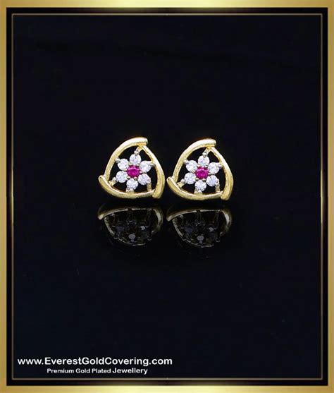 Buy Beautiful Gold Plated Diamond Stud Designs for Girls