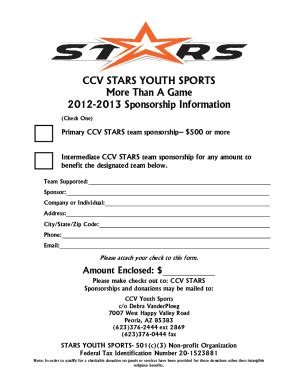2012-2026 Form CCV Stars Sponsorship Letter - Blank Fillable Template ...