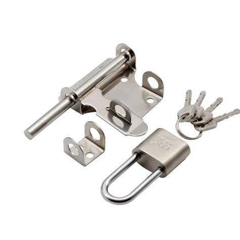 Bolt Lock Stainless Steel Shed Lock Leranxin Heavy Duty Sliding ...