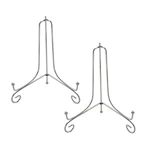 Artliving (2 Pack) 8" Iron Plate Stand, Silver Easel Display Photo ...