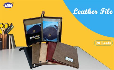 SAGA Leather Multipurpose Professional File Folder for Documents ...