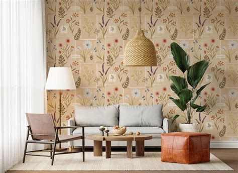 Jardin des Fleurs Vintage Botanical Collage Wallpaper