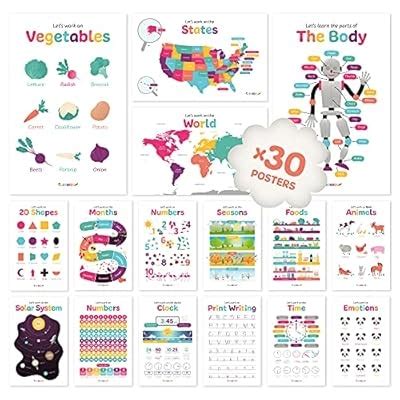 CLEVEROO Educational Posters for Kids: 30 x Kindergarten India | Ubuy