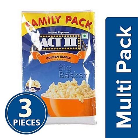 Buy ACT II Instant Popcorn - Golden Sizzle 3x120 gm (Multipack) Online ...