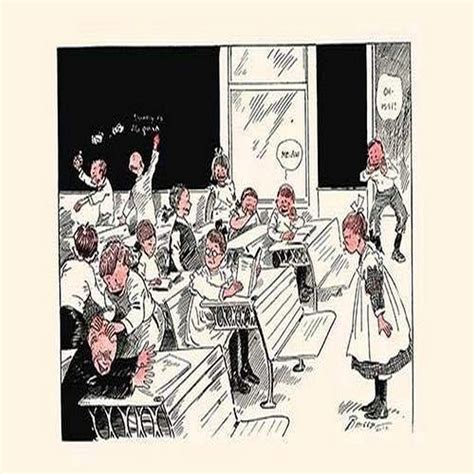 A cartoon of children in school misbehaving when the teacher steps out ...