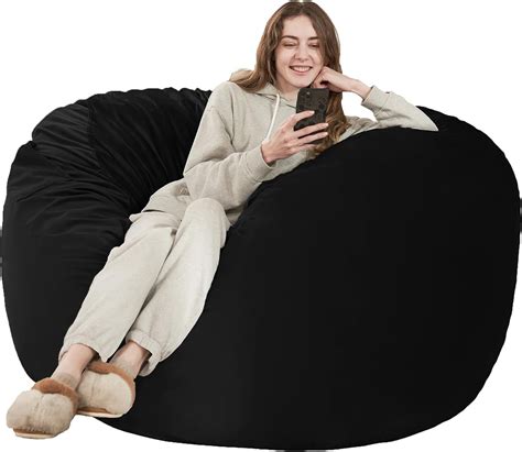 Codi Bean Bag Chair with Filler Included, 4 FT - Comfy Large Beanbag ...