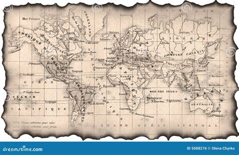 Ancient map of the world stock photo. Image of 1875, oceans - 5088276