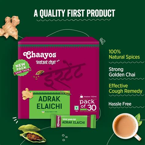 Buy Adrak Elaichi Instant Tea Premix Online - Chaayos Bazaar