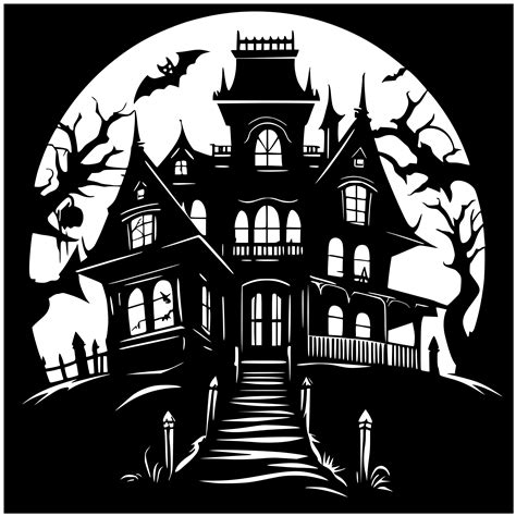 5 SVG Files - Halloween Haunted House - Silhouettes - PACK 1 - Etsy