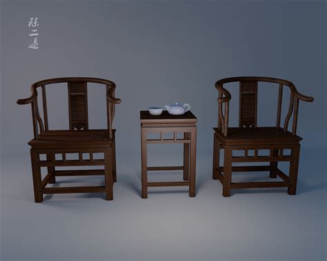 太师椅 古典 C4D CINEMA 4D|手工艺|工艺品设计|陈二逼 - 原创作品 - 站酷 (ZCOOL)