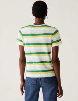 Pure Cotton Striped Pocket T-Shirt