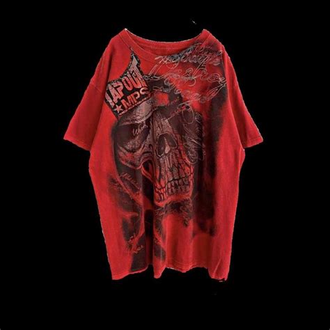 Tapout mps red skull t shirt size L #Tapout... - Depop
