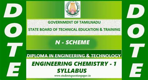 Diploma Engineering Chemistry 1 N-Scheme Syllabus Free Download ...